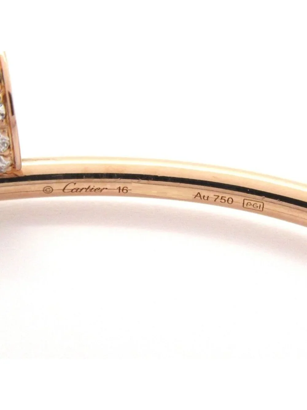 Cartier Bangle Juste un Clou SM 18k Pink Gold Diamond Total 0.18 Carat Bracelet